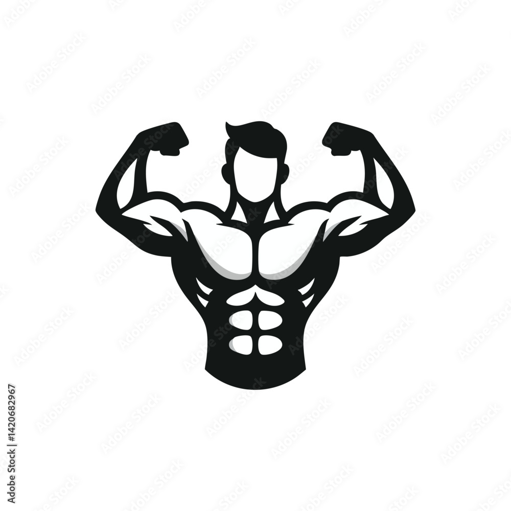 strong man simple logo vector illustration strong man simple logo vector illustration