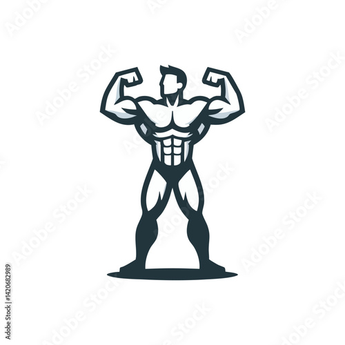 strong man simple logo vector illustration