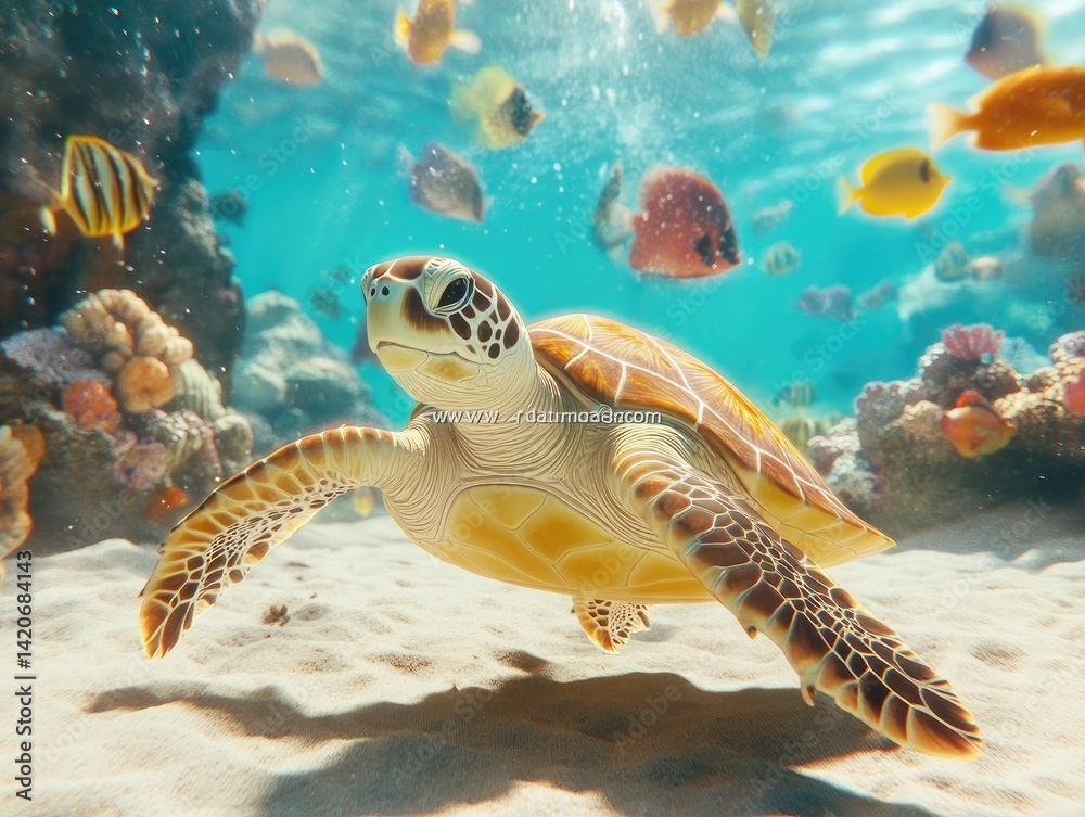 Obraz premium Underwater Sea Turtle