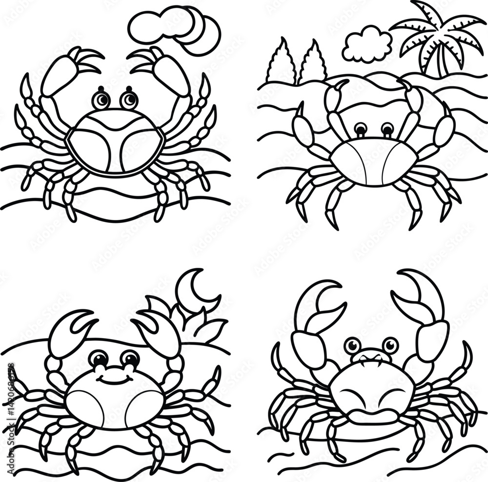 Obraz premium Cute and Wild Animal Coloring Page Bundle for Kids and Adults.
