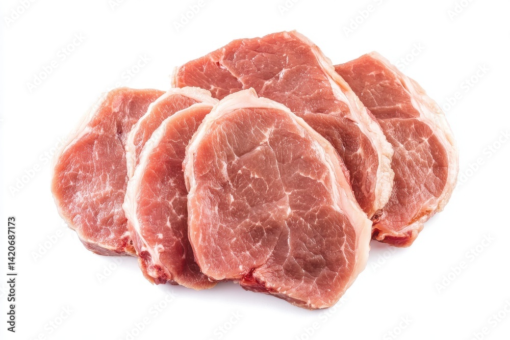 Roast pork loin slices close up highlighting the tender and juicy texture Perfect for culinary and food content Isolated on white background 332 Roast pork loin slices close up highlighting the tender and juicy texture Perfect for culinary and food content Isolated on white background 332