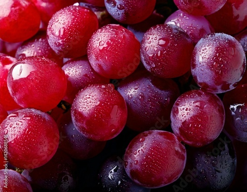 Wallpaper Mural Fresh red grapes background image. Generative AI graphic  Torontodigital.ca