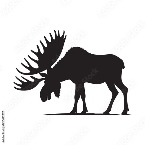 Majestic Moose Silhouette: Stunning Wildlife Art and Nature Decor