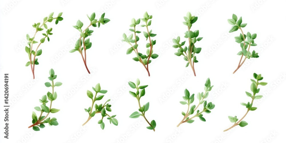 Close-up of vibrant green plants arranged on a clean white surface with natural lighting.