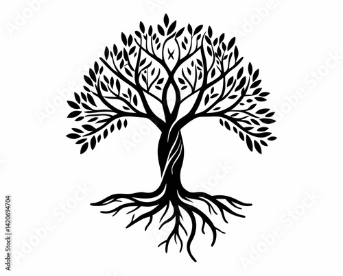 Tree of life vector, geometric 