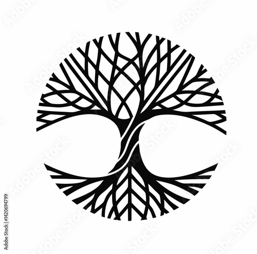 Tree of life vector, geometric 