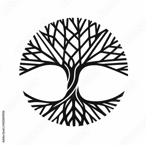 Tree of life vector, geometric 