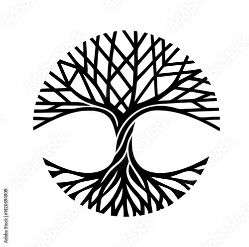 Tree of life vector, geometric 