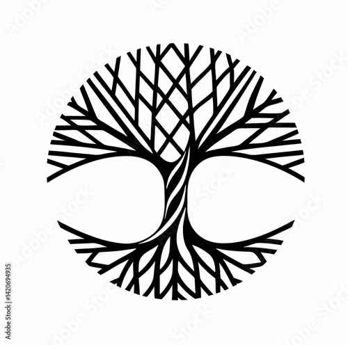 Tree of life vector, geometric 