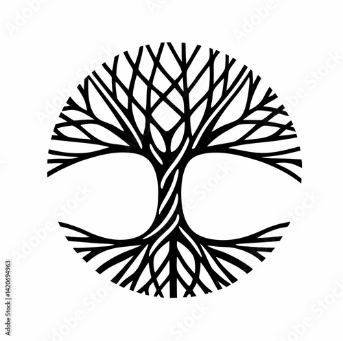 Tree of life vector, geometric 