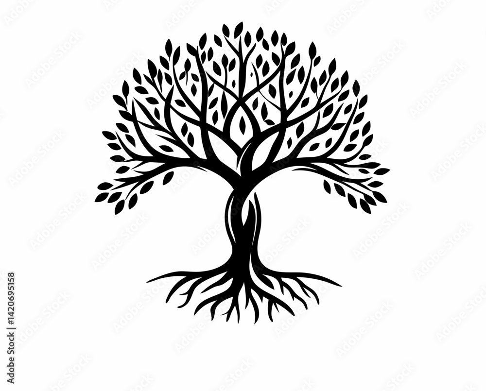 Tree of life vector, geometric 
