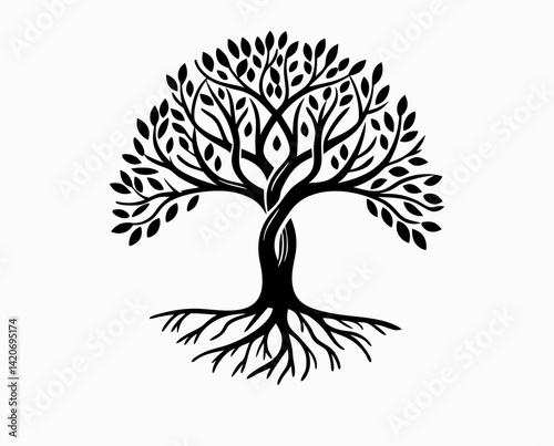 Tree of life vector, geometric 