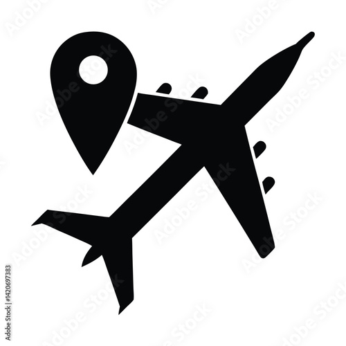 Isolated Flight Map On White Background