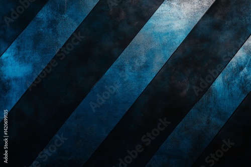 Abstract diagonal stripes, dark background with blue accents
