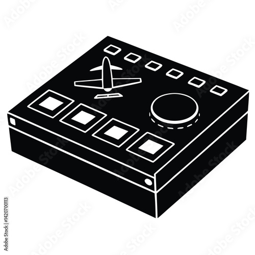 Isolated Inflight Control Unit On White Background