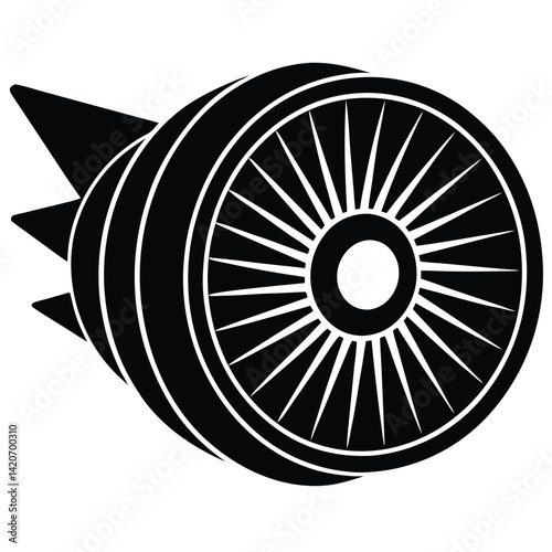 Isolated Jet Engine On White Background