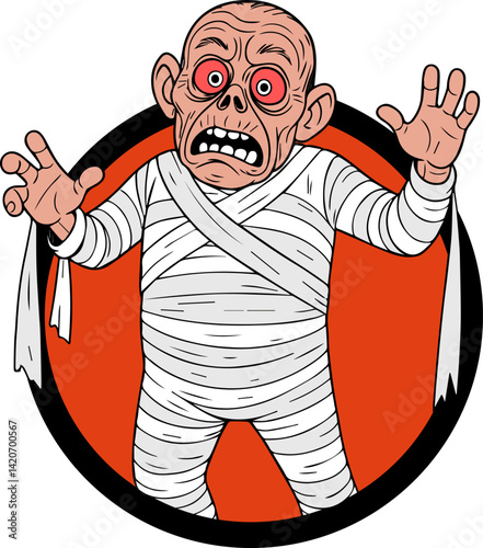 Creepy Mummy Logo Vector Image