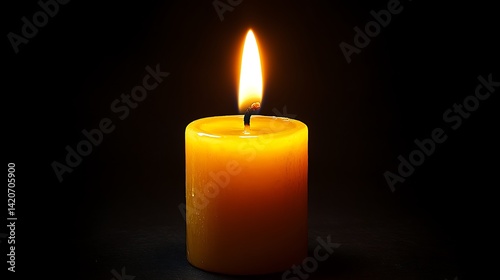 Yellow candle flame dark background