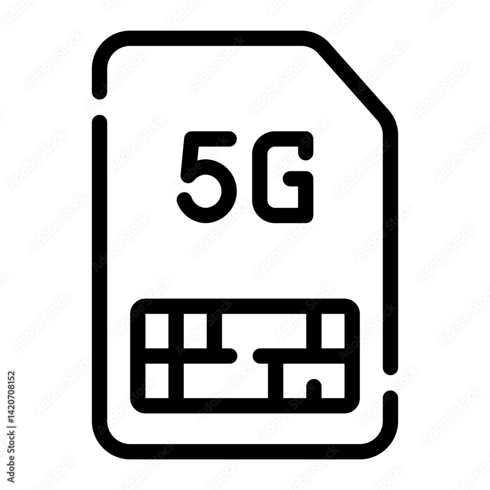 sim card line icon