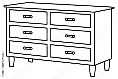 Diverse Pine Dresser Styles on White Background