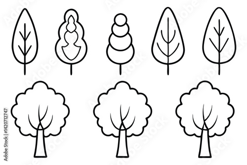 Poplar Tree Vector Collection