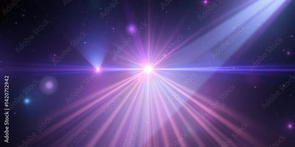 Fototapeta premium Cosmic Rays Purple Galaxy Starburst Light Space Background