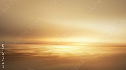 Serene Coastal Sunset with Warm Tones over Calm Waters