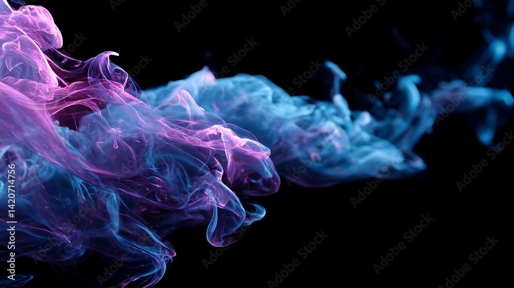 Abstract swirling colors on black Abstract swirling colors on black