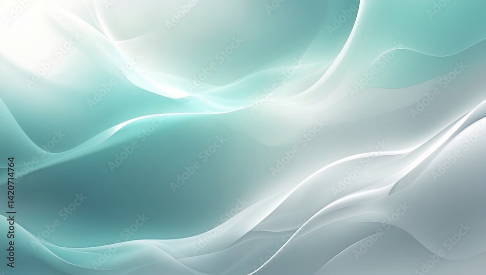 Fototapeta premium Abstract Teal and White Waves