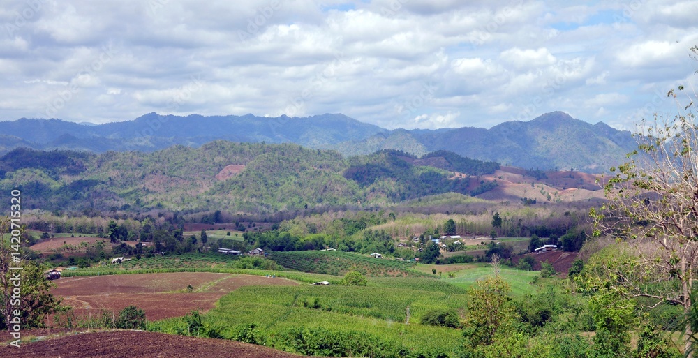 mountain landscape with blue sky