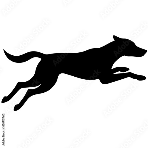 silhouette of a dog running
