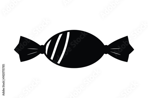 Candy icon silhouette on white background