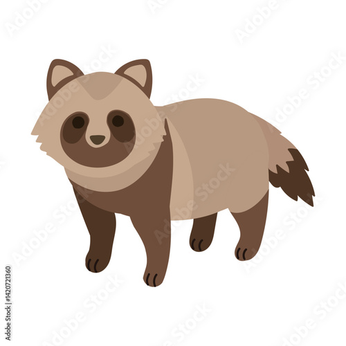 四足歩行のかわいい狸のイラスト