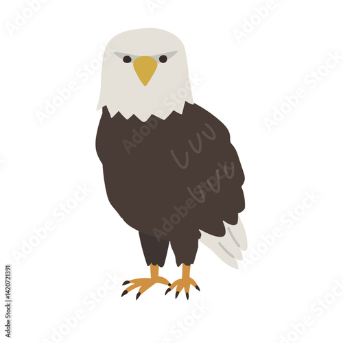 こっちを向いているワシのイラスト