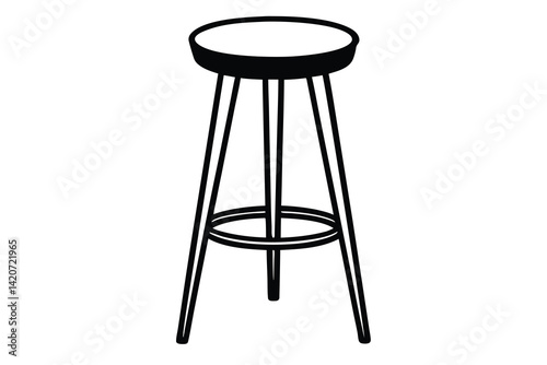stool silhouette vector illustration
