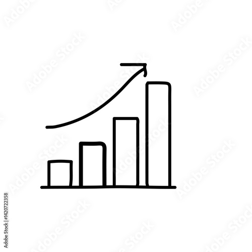 vector illustration of growth icon element with outline style	
