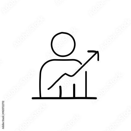 vector illustration of growth icon element with outline style	
