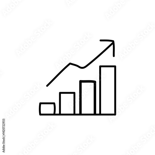 vector illustration of growth icon element with outline style	
