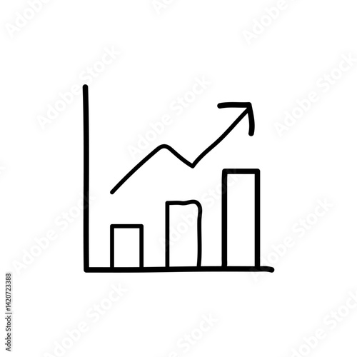 vector illustration of growth icon element with outline style	
