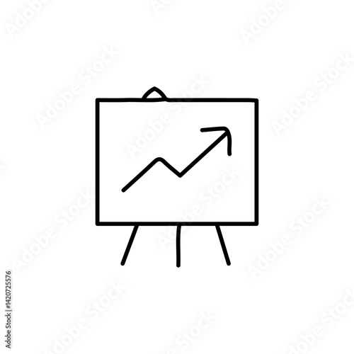 vector illustration of growth icon element with outline style	
