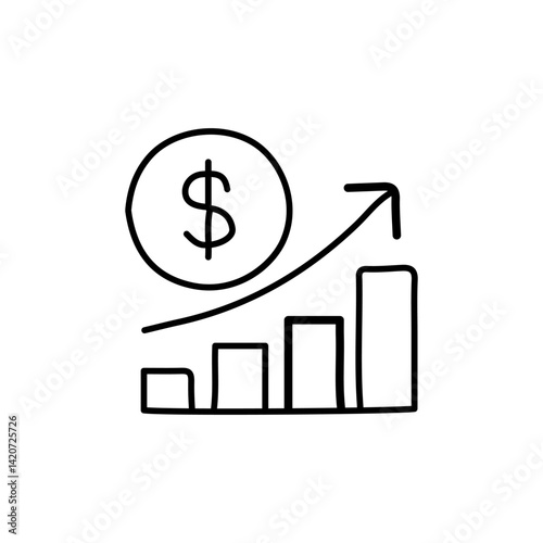 vector illustration of  growth icon element with one line style	
