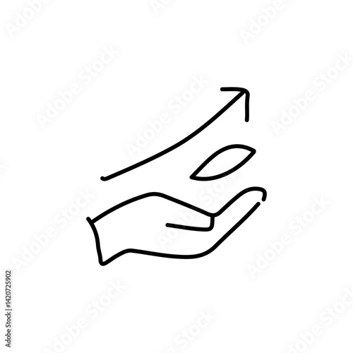 vector illustration of growth icon element with outline style	
