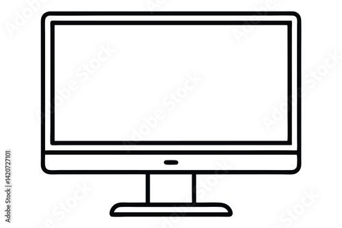 desktop monitor silhouette vector illustration