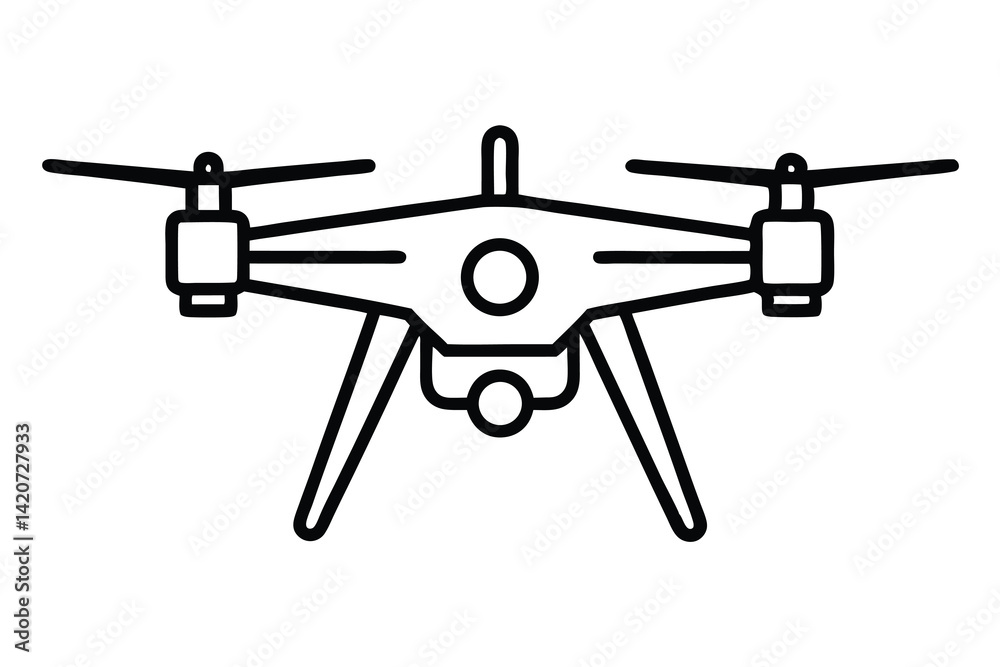 drone silhouette vector illustration drone silhouette vector illustration
