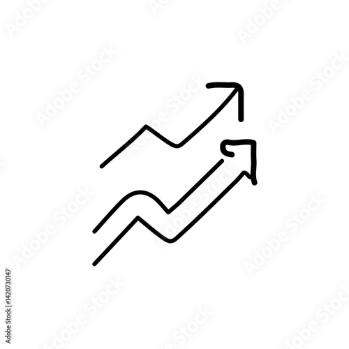 vector illustration of growth icon element with outline style	
