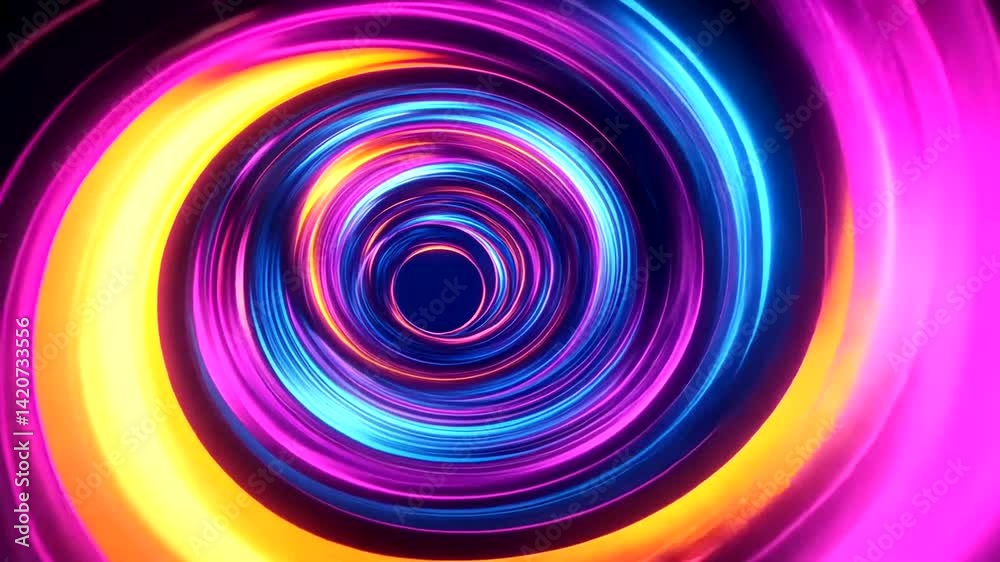 Abstract swirling neon lights vortex Abstract swirling neon lights vortex