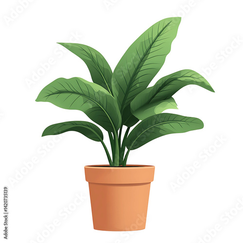 Wallpaper Mural green plant in a pot Torontodigital.ca