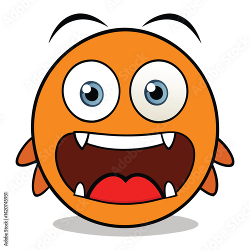 Cartoon of a terrified emoticon with wide, bulging eyes, raised eyebrows, open mouth screaming, and sweat drops flying—capturing pure panic in a fun, exaggerated style.