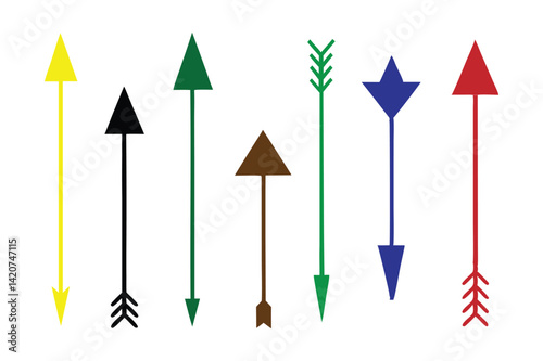 Colorful 3D arrows, a vector illustration of business growth and success symbols pointing in different directions
