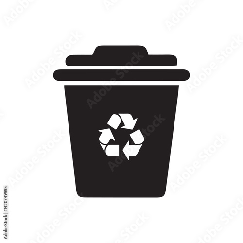 recycling bin black vector